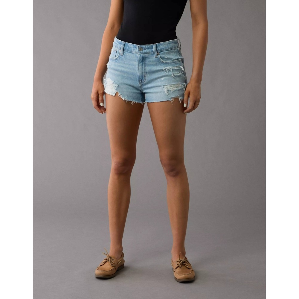 American Eagle‎ Perfect Shortie Light Destroy Wash Size 0 New With Tags